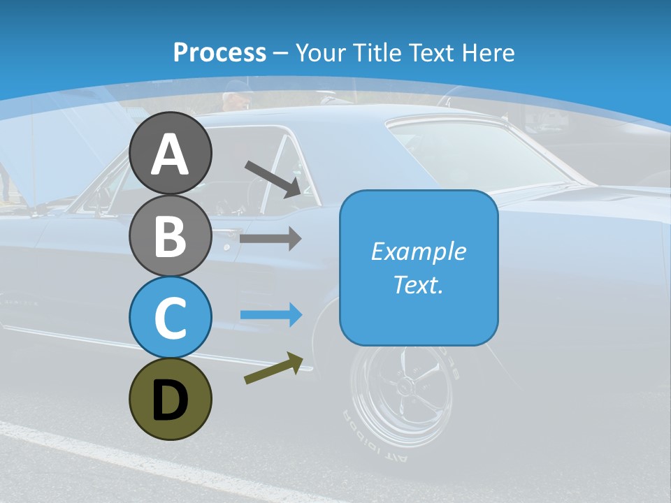 A Blue Car Is Parked In A Parking Lot PowerPoint Template