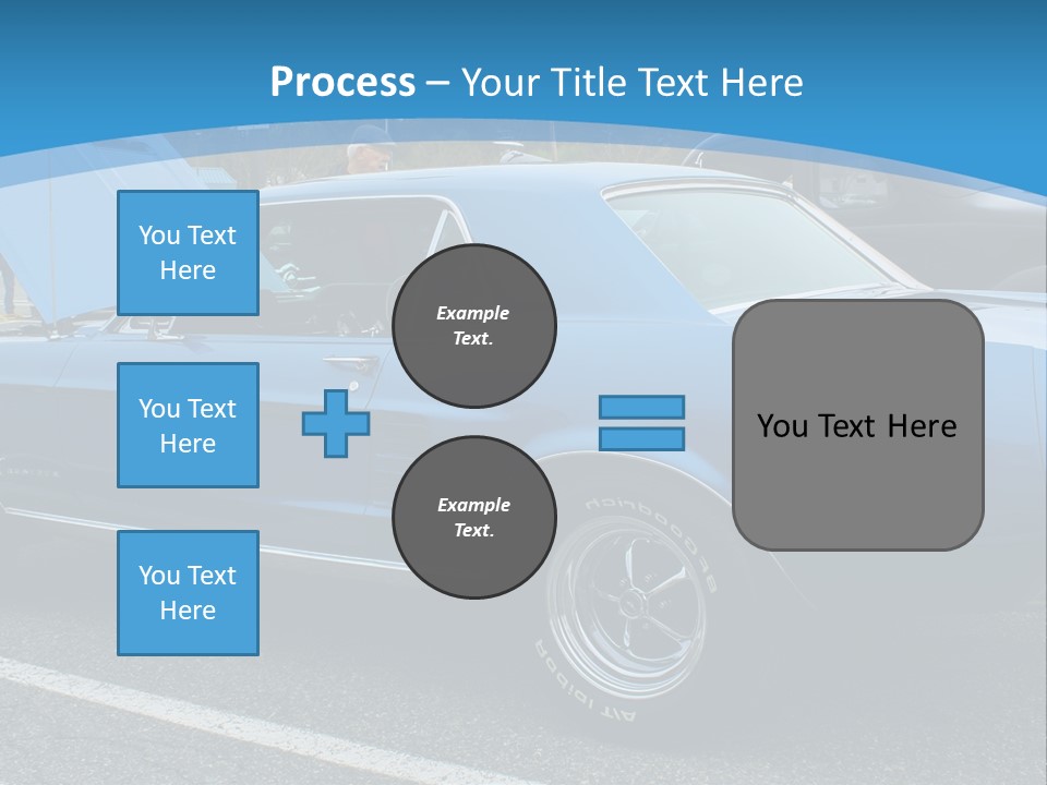 A Blue Car Is Parked In A Parking Lot PowerPoint Template