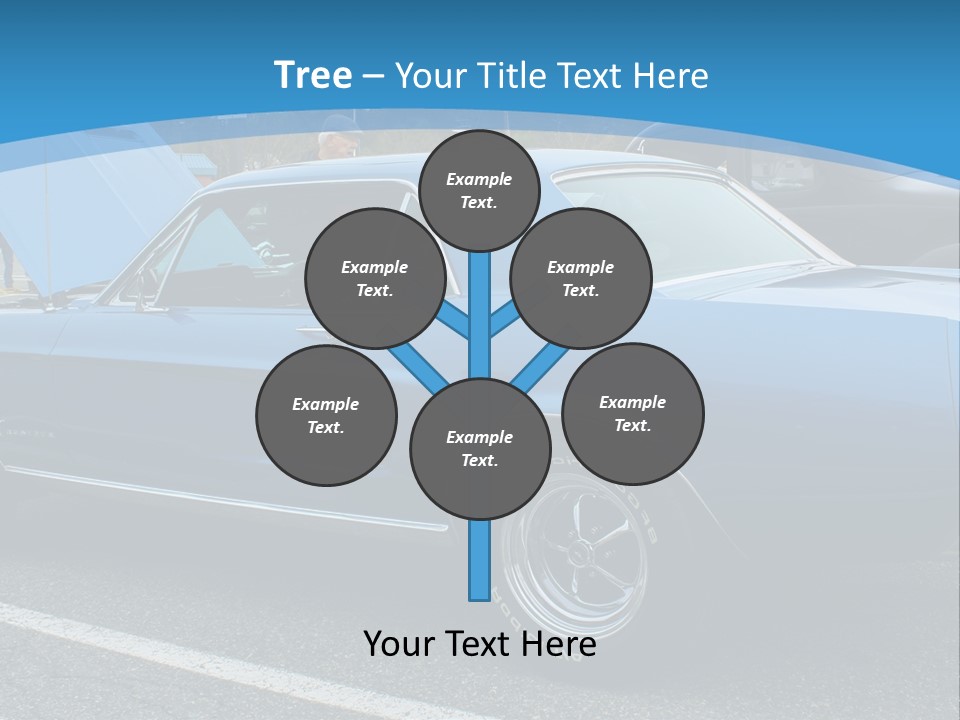 A Blue Car Is Parked In A Parking Lot PowerPoint Template