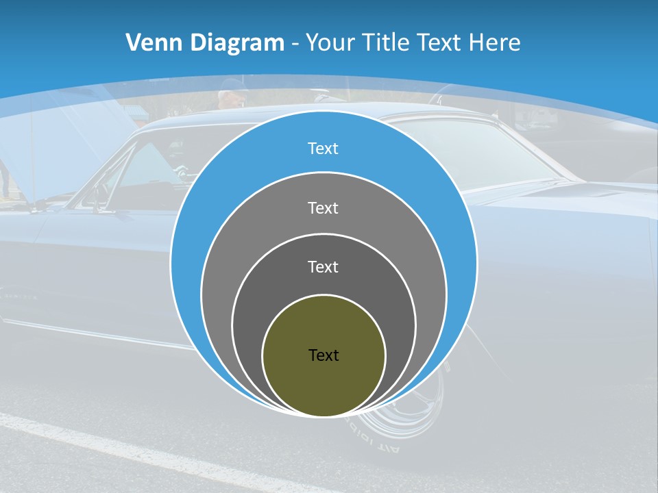 A Blue Car Is Parked In A Parking Lot PowerPoint Template
