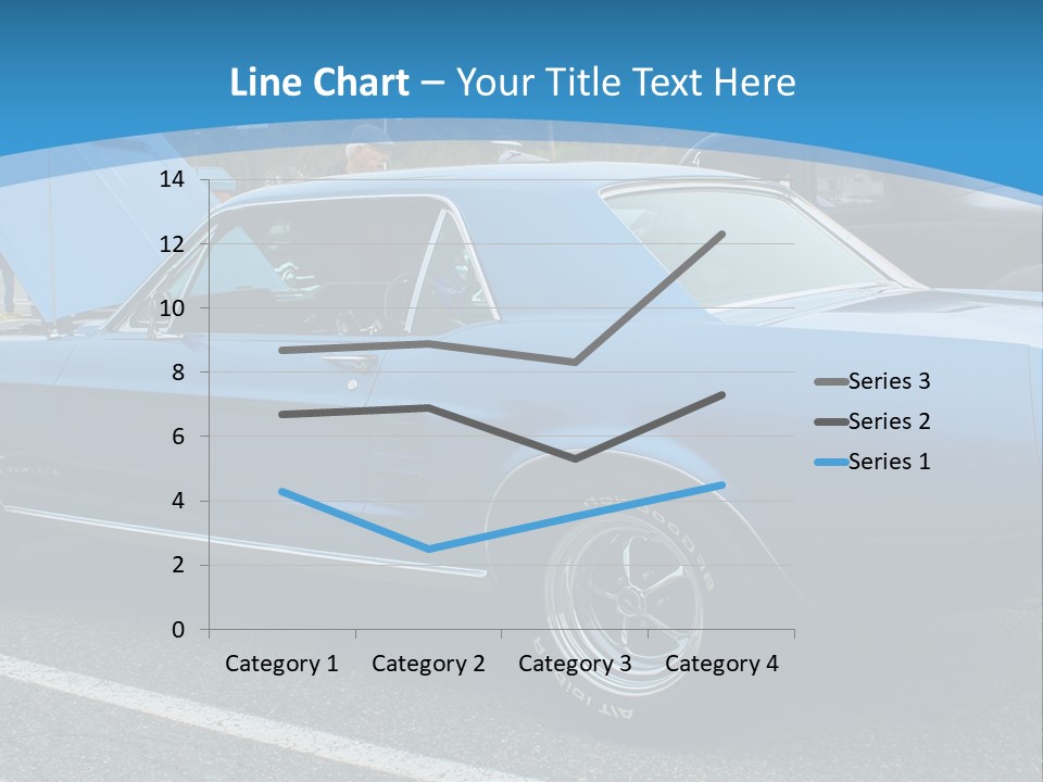 A Blue Car Is Parked In A Parking Lot PowerPoint Template