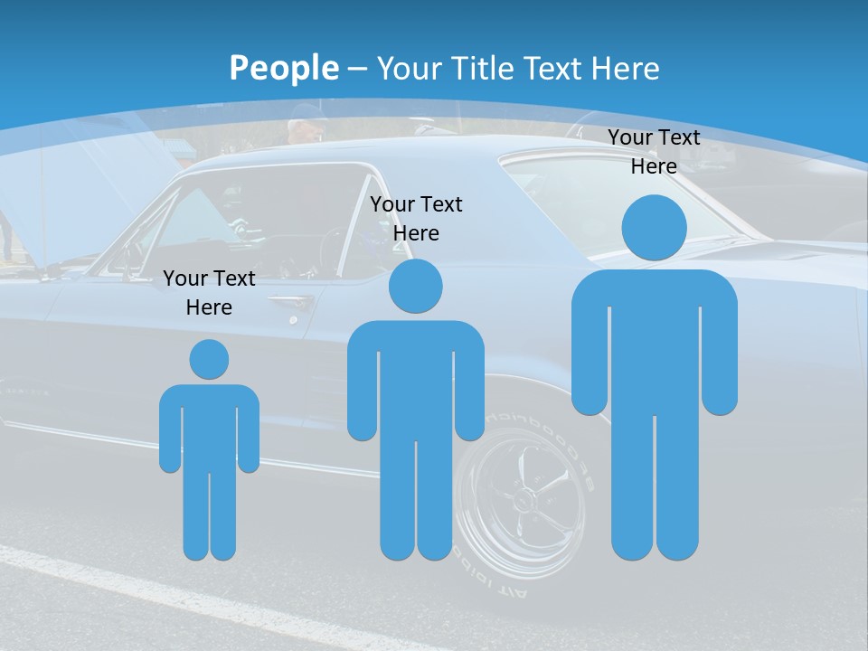 A Blue Car Is Parked In A Parking Lot PowerPoint Template