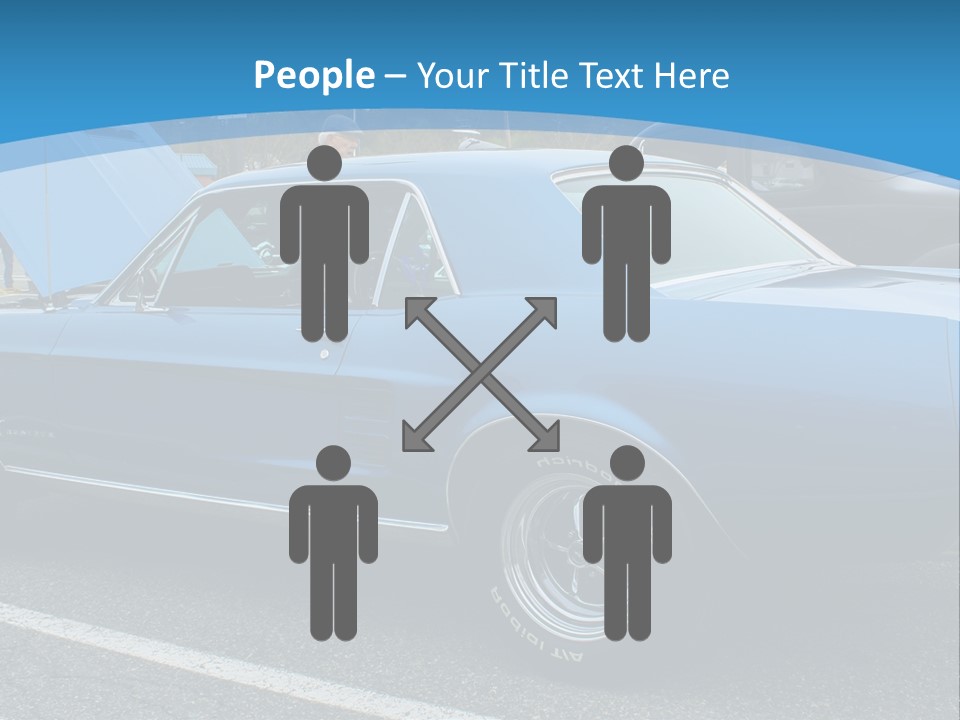 A Blue Car Is Parked In A Parking Lot PowerPoint Template