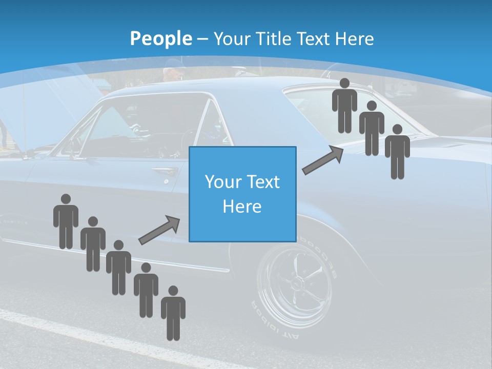 A Blue Car Is Parked In A Parking Lot PowerPoint Template
