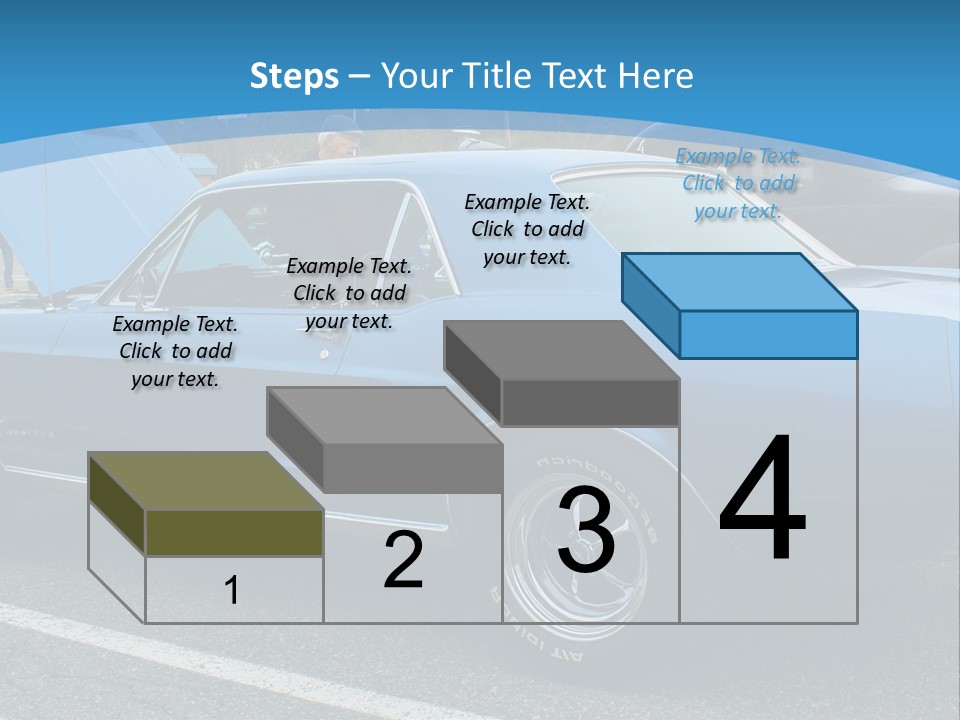 A Blue Car Is Parked In A Parking Lot PowerPoint Template