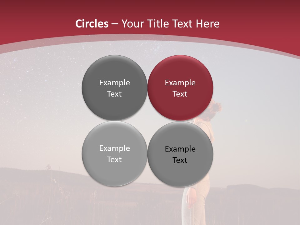 A Woman Standing In A Field With Her Arms In The Air PowerPoint Template