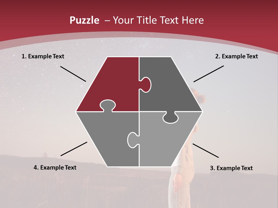 A Woman Standing In A Field With Her Arms In The Air PowerPoint Template