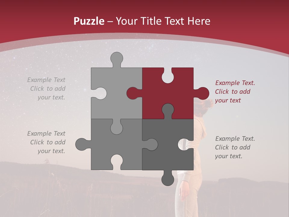 A Woman Standing In A Field With Her Arms In The Air PowerPoint Template