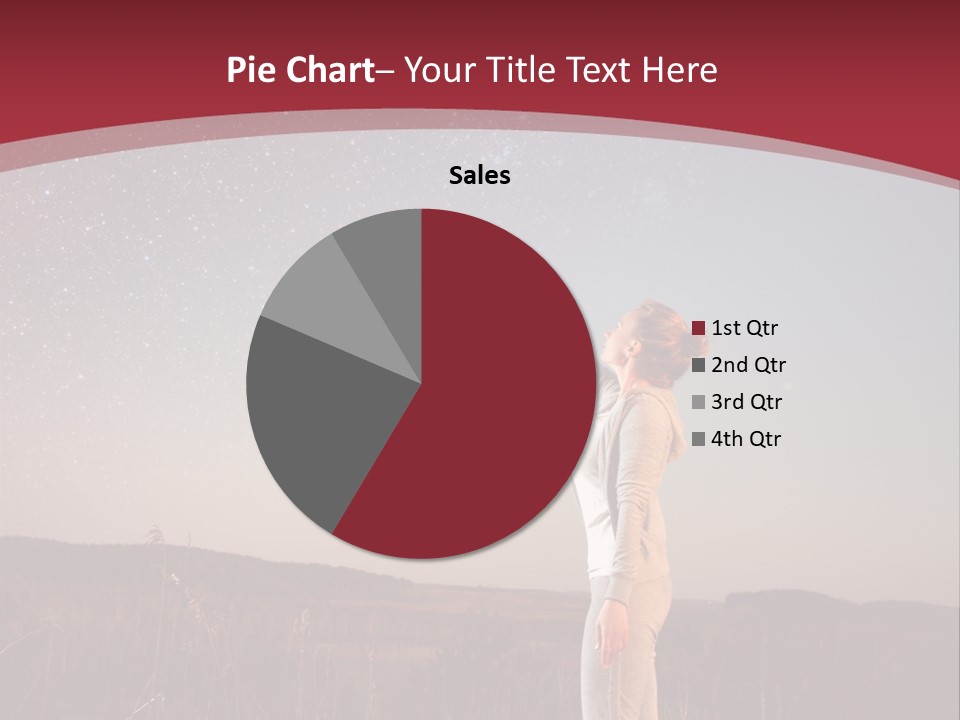 A Woman Standing In A Field With Her Arms In The Air PowerPoint Template