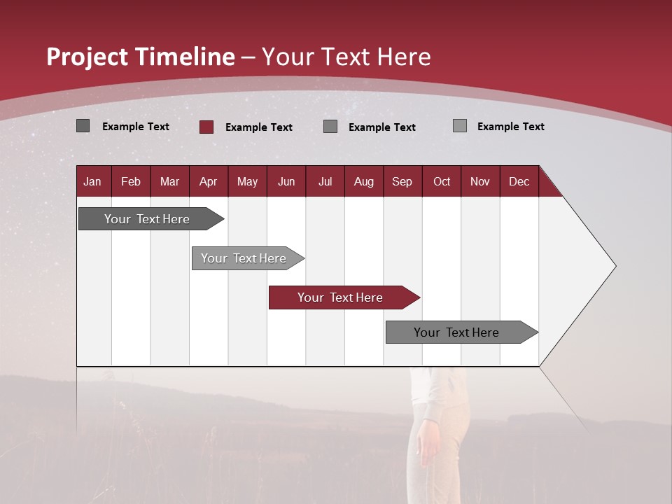 A Woman Standing In A Field With Her Arms In The Air PowerPoint Template