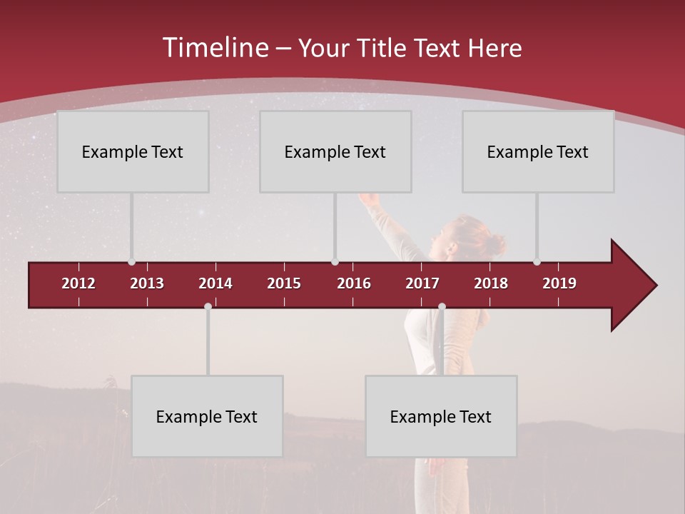 A Woman Standing In A Field With Her Arms In The Air PowerPoint Template