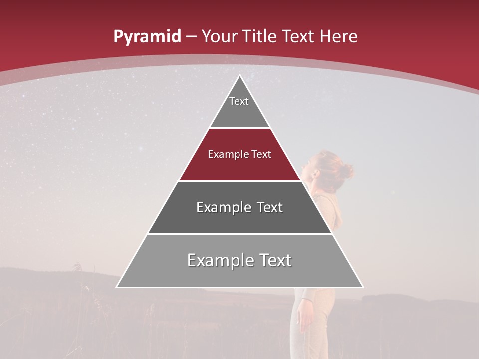 A Woman Standing In A Field With Her Arms In The Air PowerPoint Template