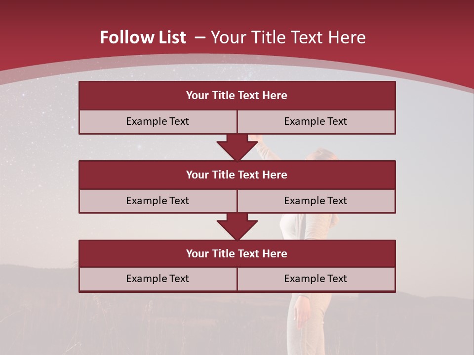 A Woman Standing In A Field With Her Arms In The Air PowerPoint Template