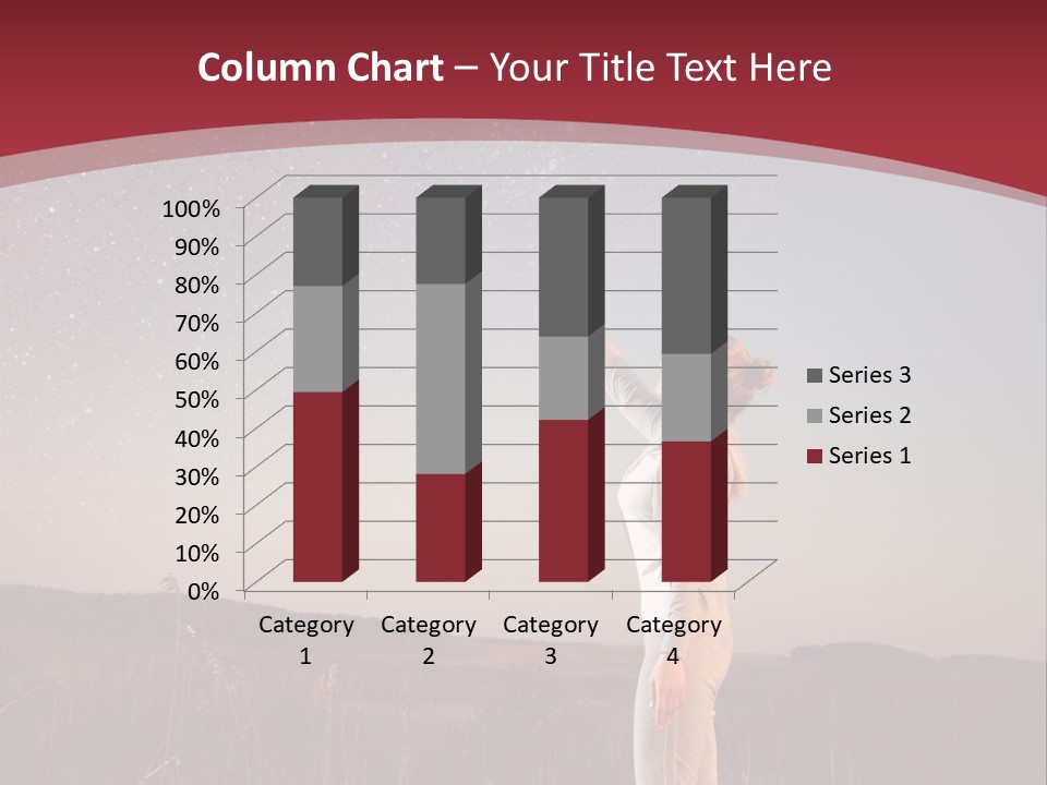 A Woman Standing In A Field With Her Arms In The Air PowerPoint Template