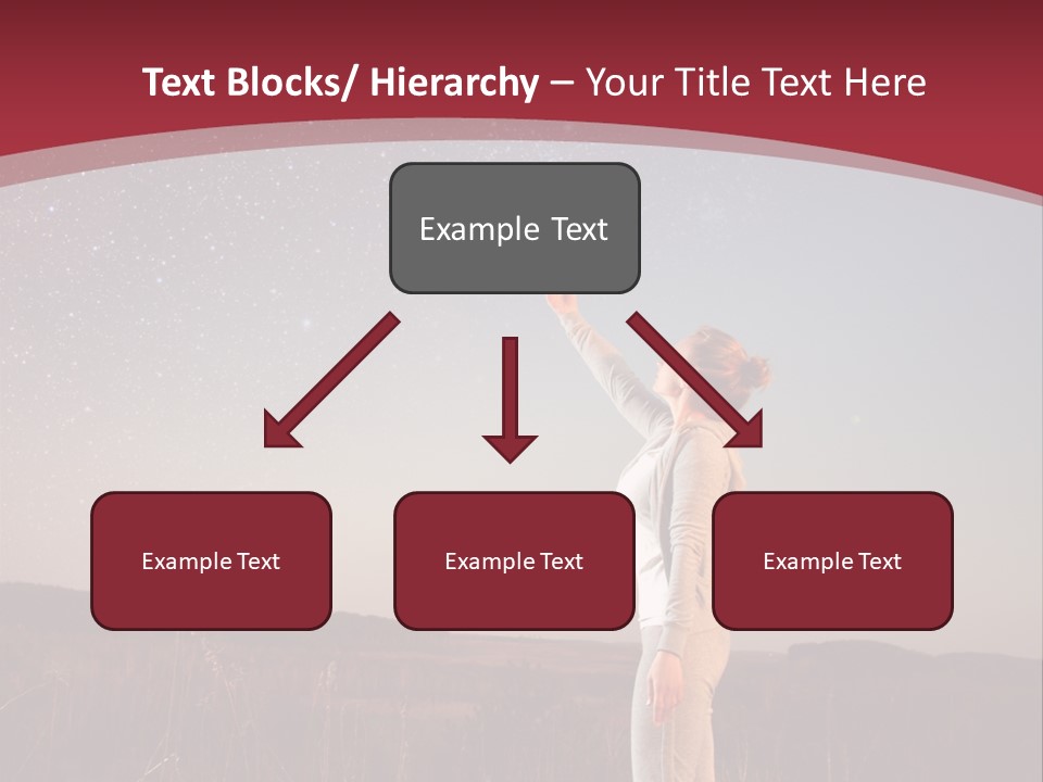 A Woman Standing In A Field With Her Arms In The Air PowerPoint Template