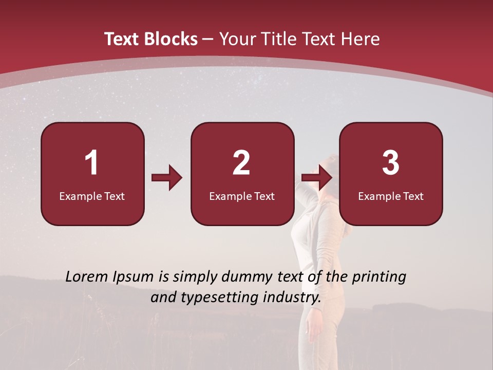 A Woman Standing In A Field With Her Arms In The Air PowerPoint Template