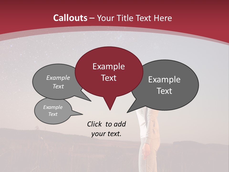 A Woman Standing In A Field With Her Arms In The Air PowerPoint Template