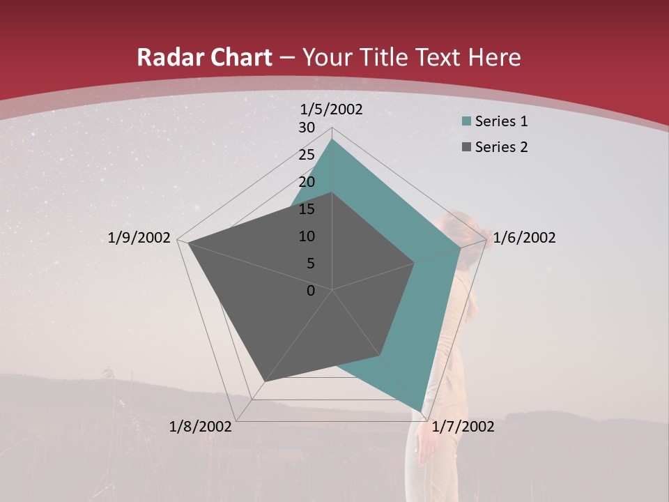 A Woman Standing In A Field With Her Arms In The Air PowerPoint Template