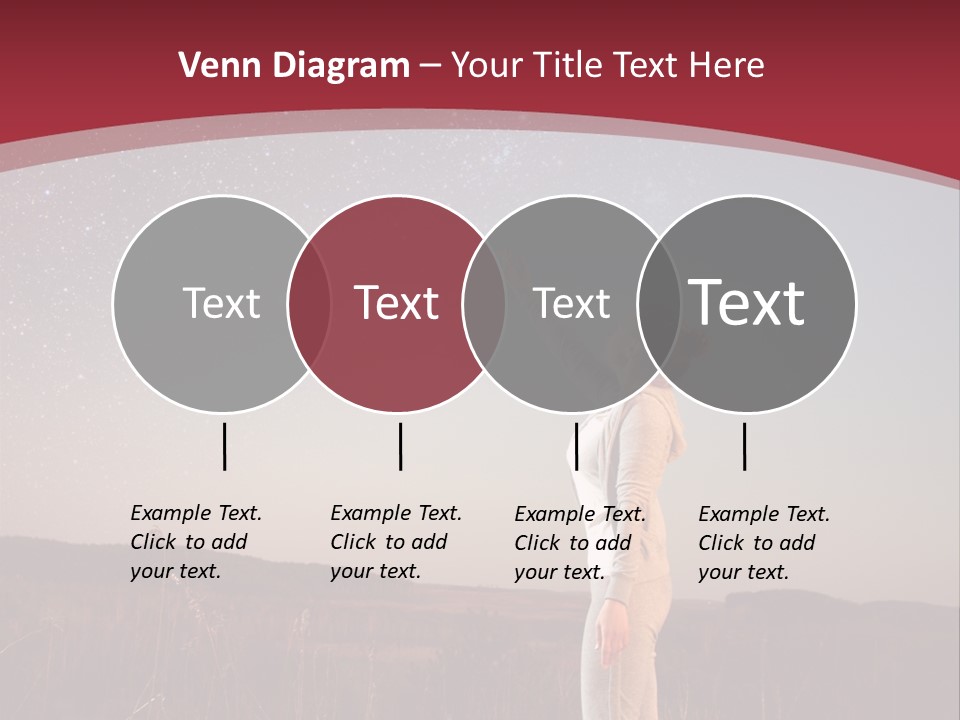 A Woman Standing In A Field With Her Arms In The Air PowerPoint Template