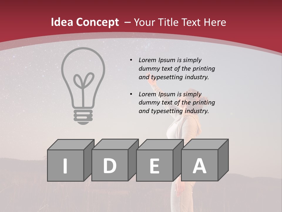 A Woman Standing In A Field With Her Arms In The Air PowerPoint Template