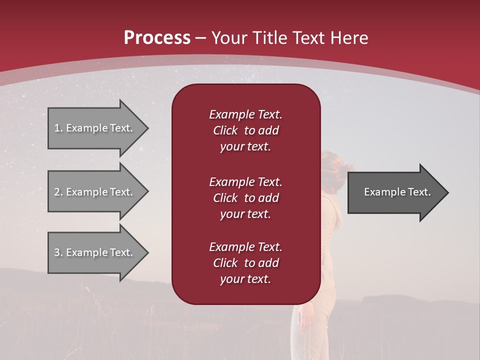A Woman Standing In A Field With Her Arms In The Air PowerPoint Template