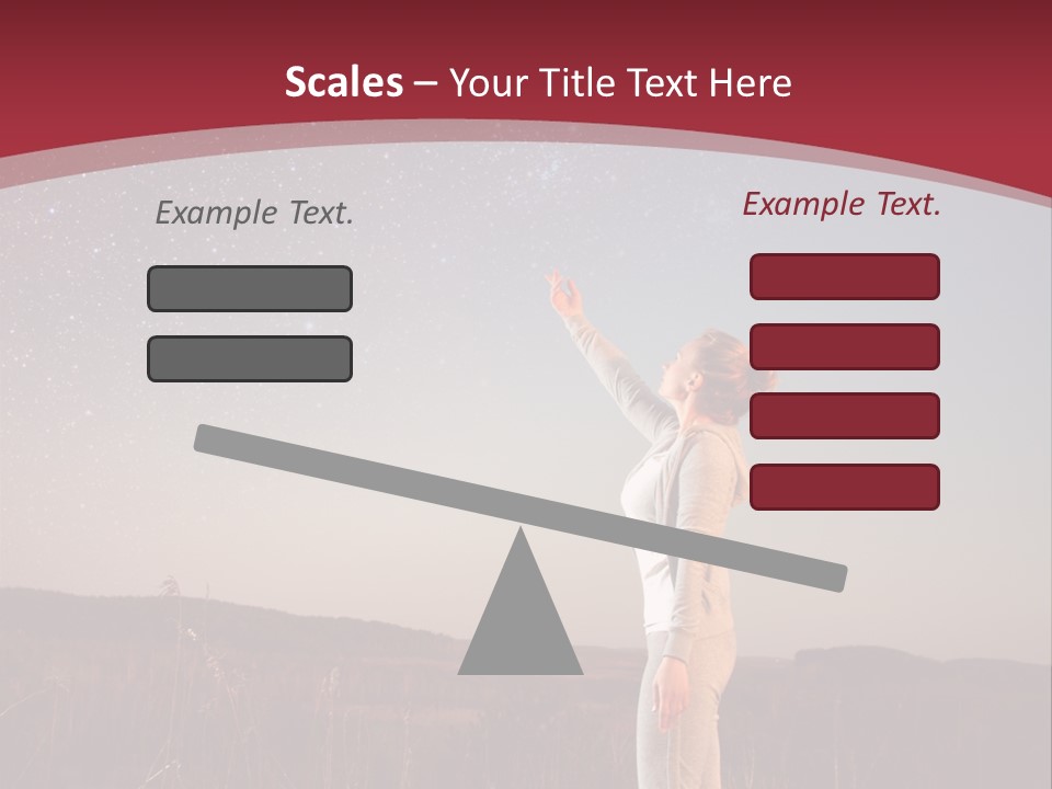 A Woman Standing In A Field With Her Arms In The Air PowerPoint Template