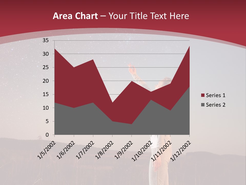 A Woman Standing In A Field With Her Arms In The Air PowerPoint Template