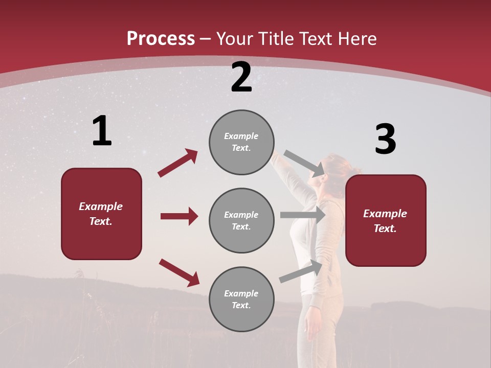 A Woman Standing In A Field With Her Arms In The Air PowerPoint Template