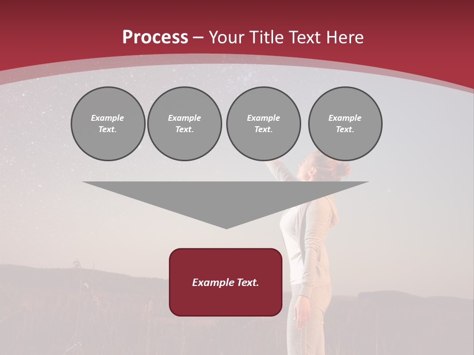 A Woman Standing In A Field With Her Arms In The Air PowerPoint Template