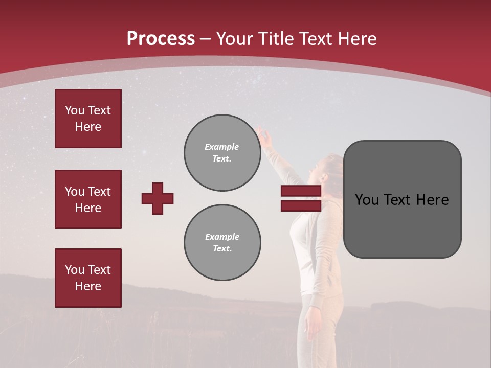 A Woman Standing In A Field With Her Arms In The Air PowerPoint Template