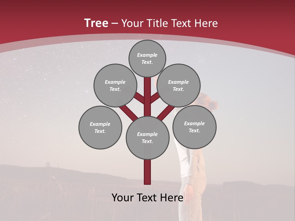 A Woman Standing In A Field With Her Arms In The Air PowerPoint Template