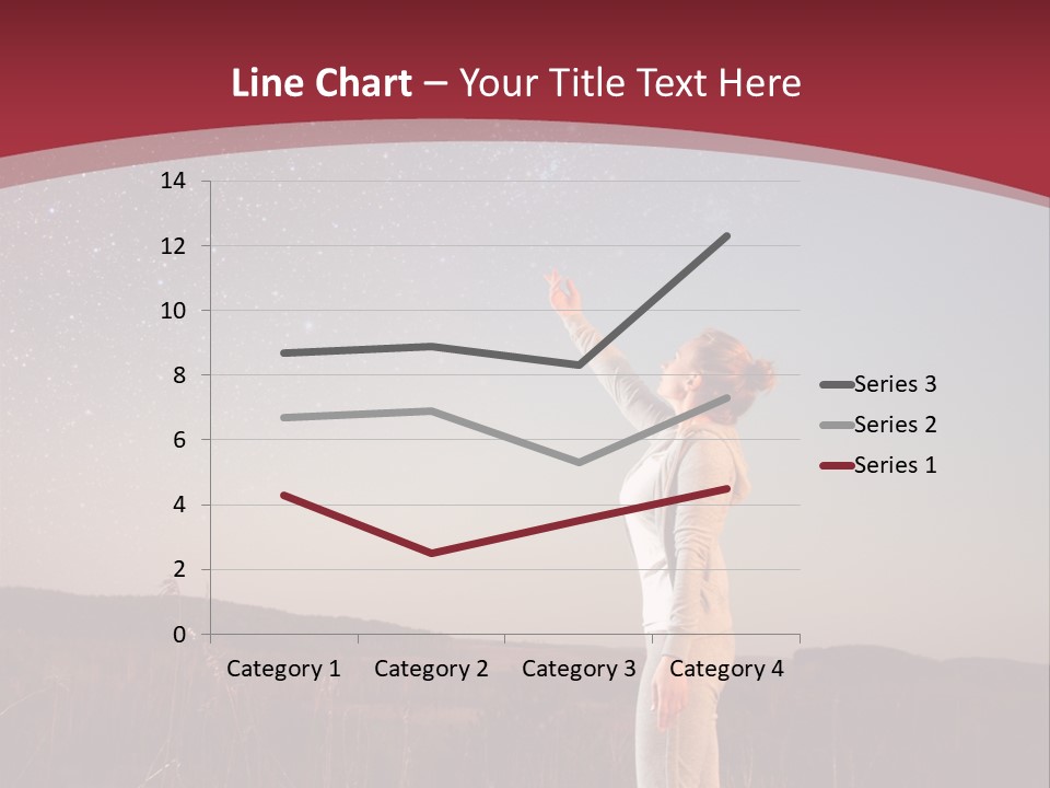 A Woman Standing In A Field With Her Arms In The Air PowerPoint Template