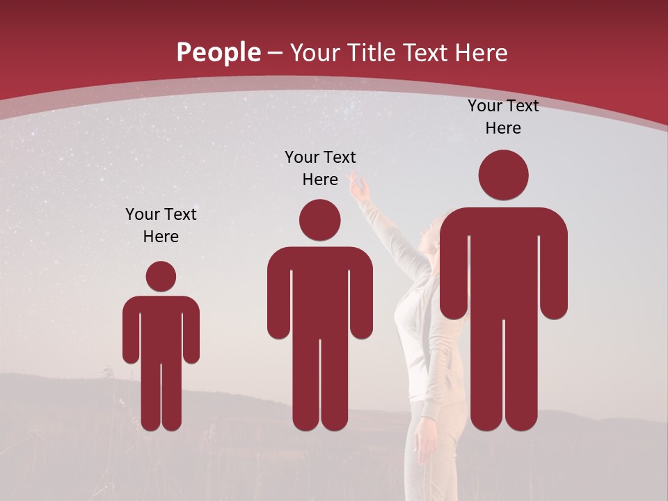 A Woman Standing In A Field With Her Arms In The Air PowerPoint Template