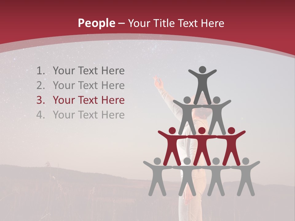 A Woman Standing In A Field With Her Arms In The Air PowerPoint Template