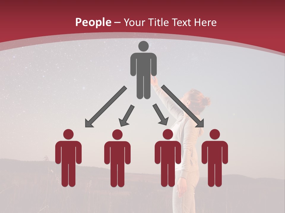 A Woman Standing In A Field With Her Arms In The Air PowerPoint Template