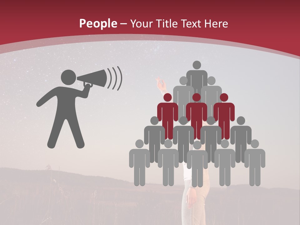 A Woman Standing In A Field With Her Arms In The Air PowerPoint Template