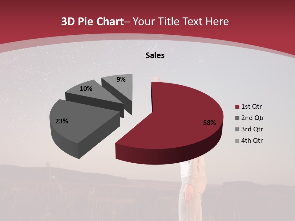 A Woman Standing In A Field With Her Arms In The Air PowerPoint Template