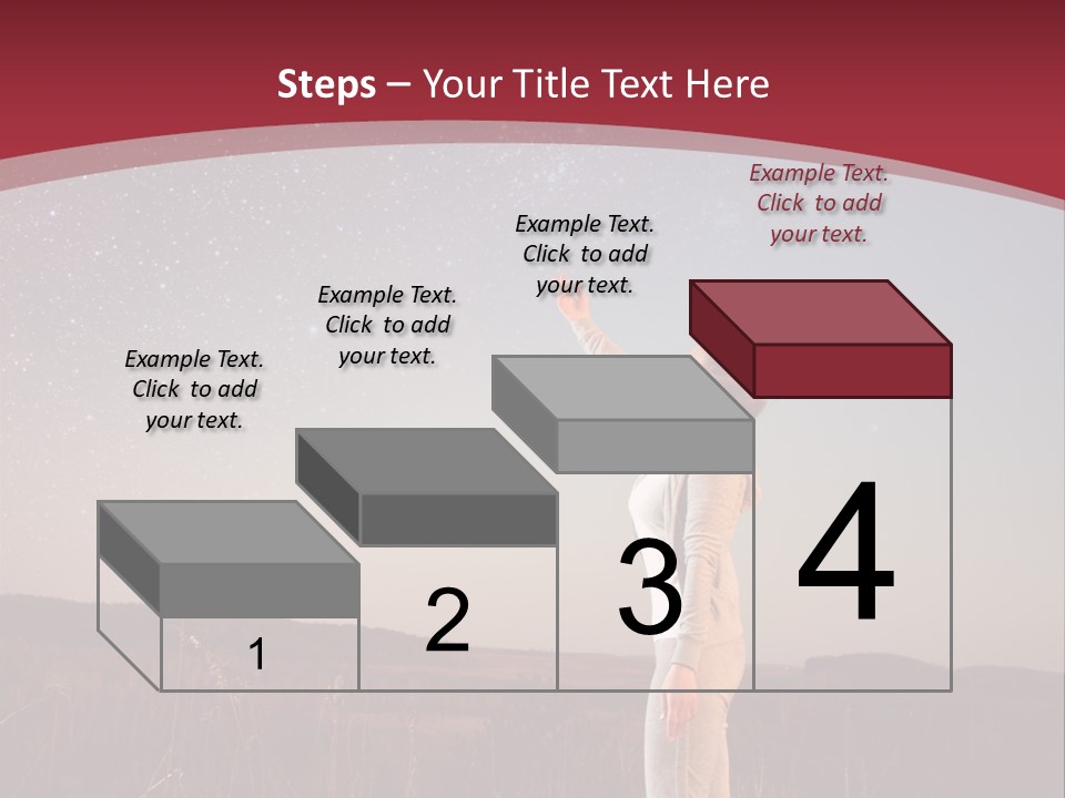 A Woman Standing In A Field With Her Arms In The Air PowerPoint Template