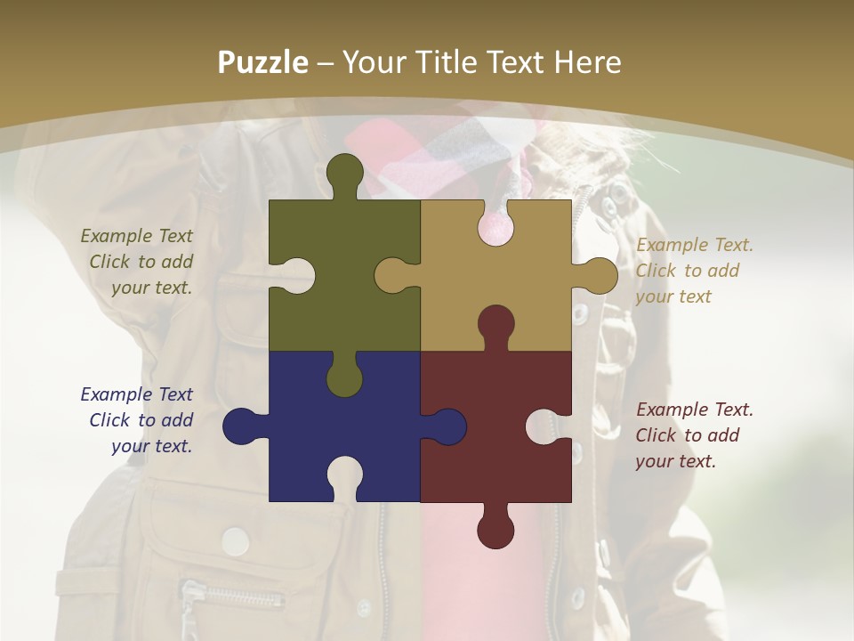 A Little Girl In A Brown Jacket Is Talking On A Cell Phone PowerPoint Template