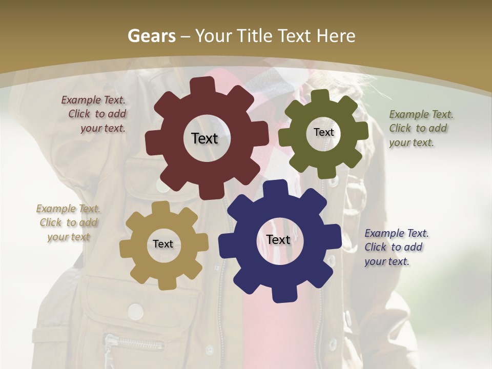 A Little Girl In A Brown Jacket Is Talking On A Cell Phone PowerPoint Template