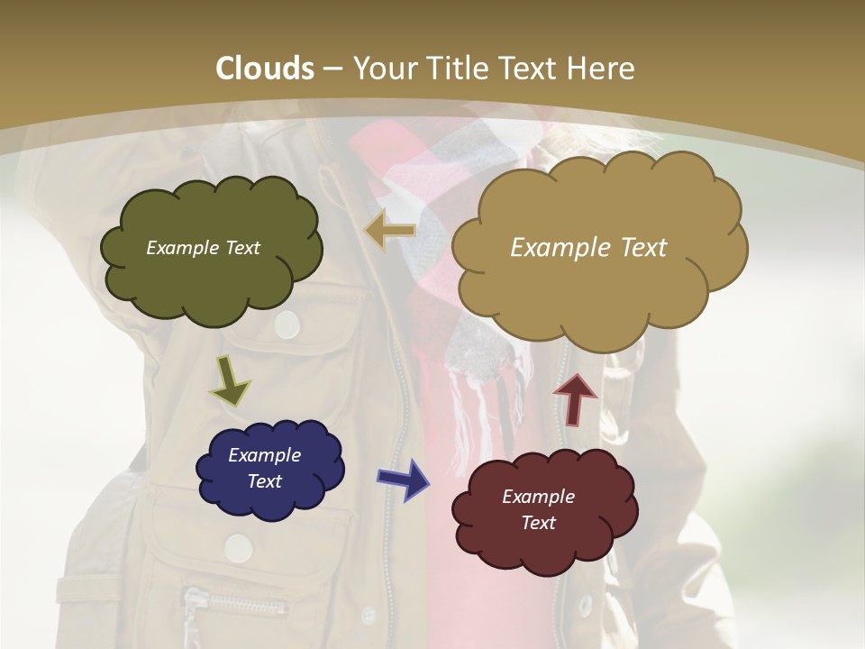 A Little Girl In A Brown Jacket Is Talking On A Cell Phone PowerPoint Template