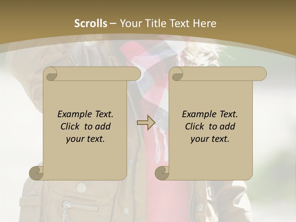A Little Girl In A Brown Jacket Is Talking On A Cell Phone PowerPoint Template