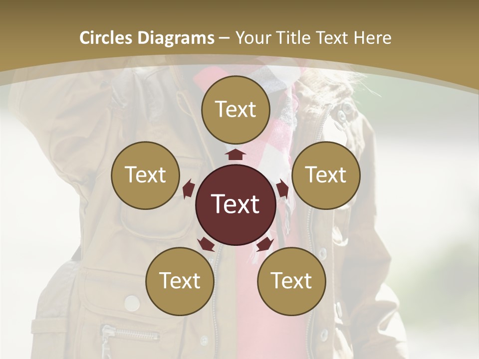 A Little Girl In A Brown Jacket Is Talking On A Cell Phone PowerPoint Template