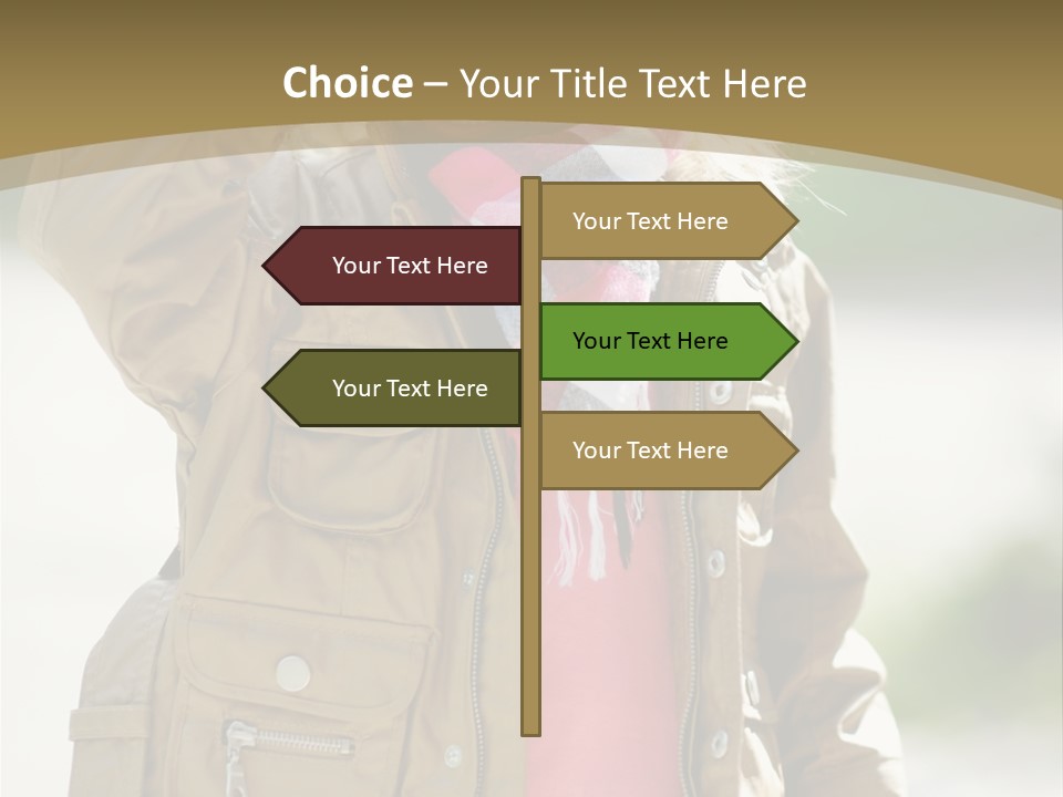 A Little Girl In A Brown Jacket Is Talking On A Cell Phone PowerPoint Template