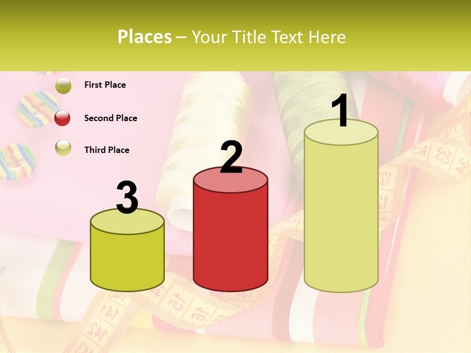 A Group Of Different Colored Spools Of Thread Next To Each Other PowerPoint Template