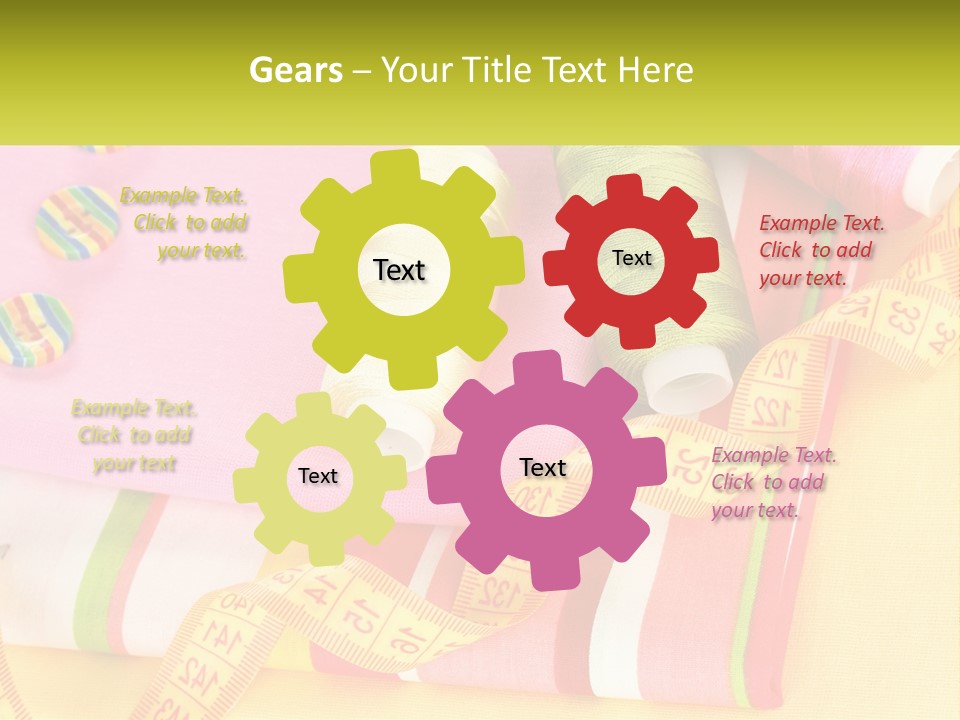 A Group Of Different Colored Spools Of Thread Next To Each Other PowerPoint Template