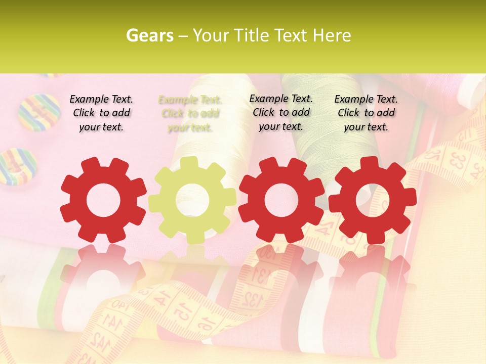 A Group Of Different Colored Spools Of Thread Next To Each Other PowerPoint Template