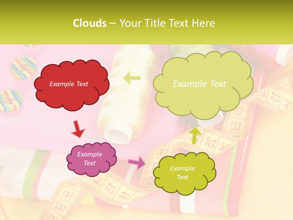 A Group Of Different Colored Spools Of Thread Next To Each Other PowerPoint Template