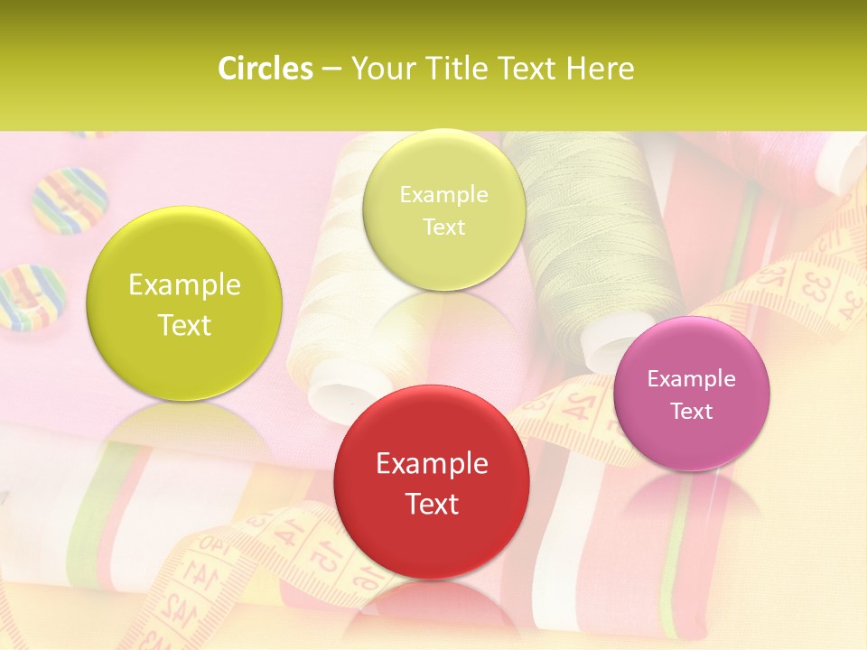 A Group Of Different Colored Spools Of Thread Next To Each Other PowerPoint Template