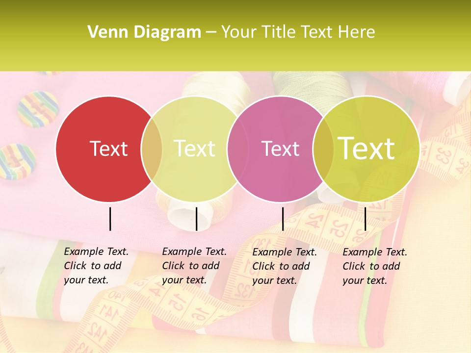 A Group Of Different Colored Spools Of Thread Next To Each Other PowerPoint Template